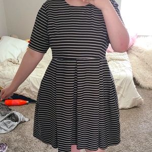 Striped hidden pocket dress